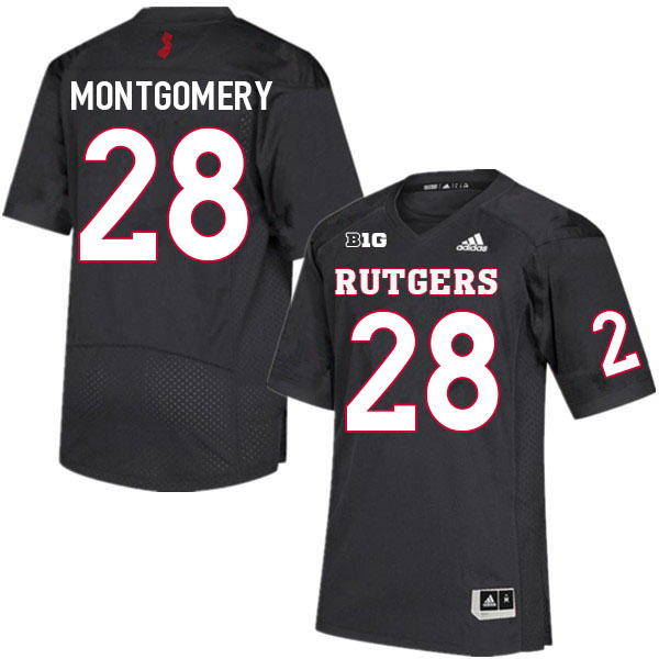 Men #28 Nasir Montgomery Rutgers Scarlet Knights College Football Jerseys Sale-Black